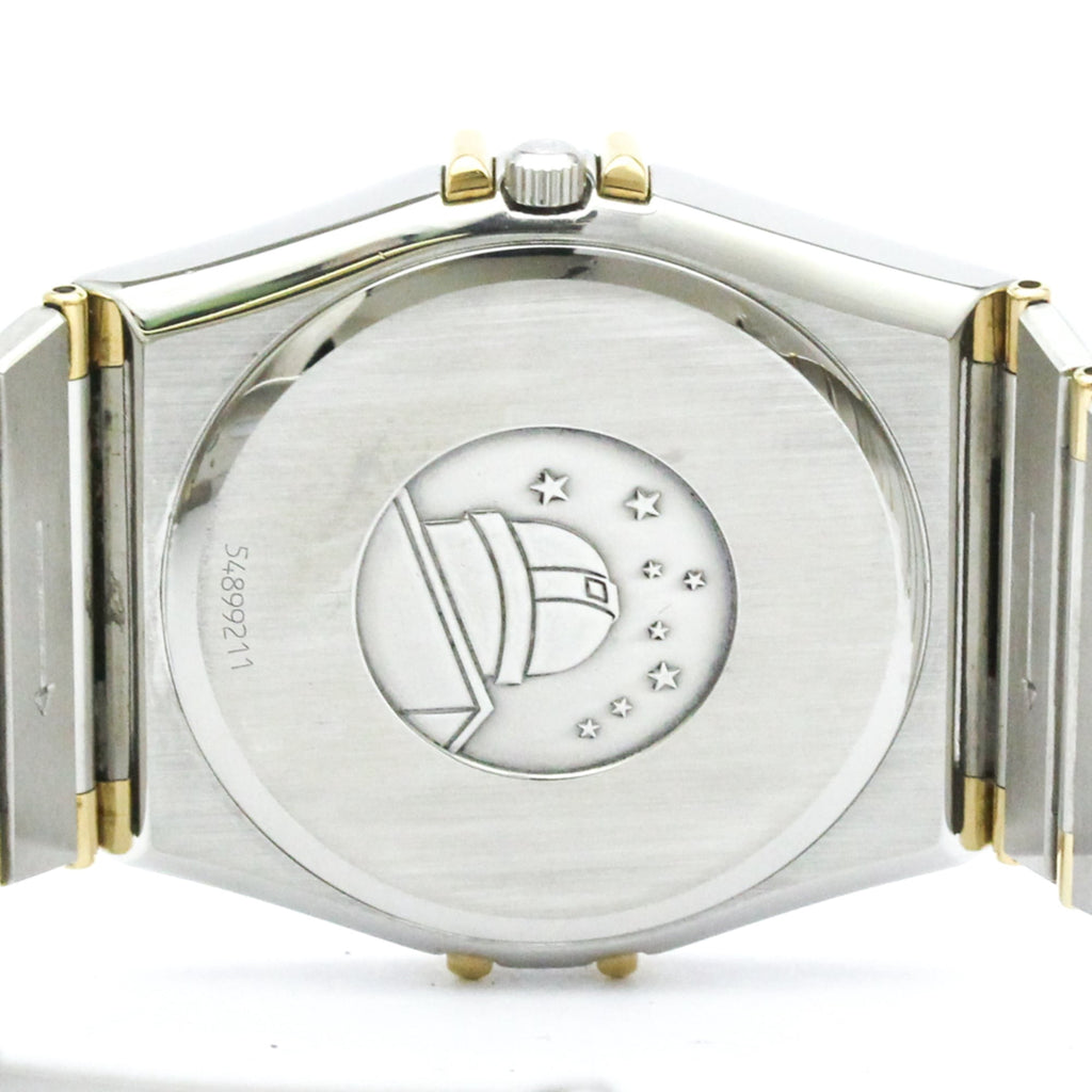 Pre-Owned OMEGA Constellation 18K Gold Steel Quartz Mens Watch 396.1080 Polished