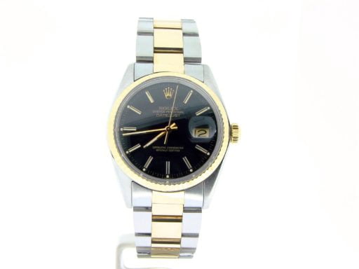 Pre-Owned Mens Rolex Two-Tone Datejust Black 16013